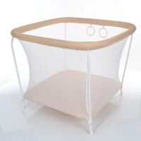 Дитячий Ігровий Манеж квадратний КУБІК з двома кільцями/лайм (складаний)