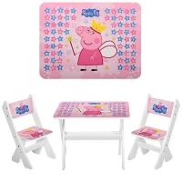 Дитячий стіл з двома стільчиками Bambi М 2100-02 Peppa Pig білий ***