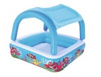 Дитячий надувний басейн Bestway 52192 147 х 147 х 122 см Блакитний з навісом**