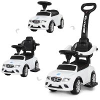 Дитяча каталка-толокар Bambi 2 в 1 Mercedes M 3902L-1 батьківська ручка сидіння під багажником біла **