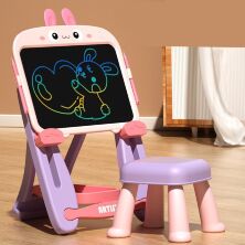 Дитячий мольберт LCD планшет W5002-1-2-3 зі стільчиком (на батарейках), зелено-бірюзовий