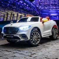 Дитячий двомісний електромобіль M 6020EBLR-1 Mercedes-Maybach S 600 шкіряне сидіння білий