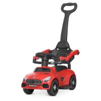 Дитяча машинка каталка-толокар Штовхач Bambi M 4578-3 з батьківською ручкою. Є музика і світло. Червона**
