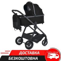 Дитяча універсальна коляска 2в1 (люлька та прогулянковий блок) EL CAMINO ME 1183 RIVIERA Jet Black