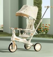 Беговел 5в1 Maraton Tri-cycle KML1788 (дитячий велосипед + коляска з батьківською ручкою) білий