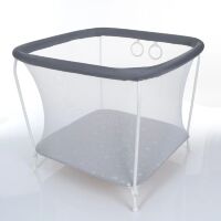 Дитячий Ігровий Манеж квадратний КУБІК з двома кільцями/графіт (складаний)