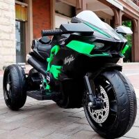 Дитячий електромобіль мотоцикл M 5023EL-2 Трицикл м'які колеса EVA, шкіряне сидіння, MP3, USB, TF / чорний