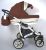 Коляска дитяча класична універсальна 2 в 1 AVALON BUENO Brown-white коричнево-біла