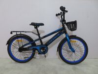 Дитячий двоколісний велосипед 20 дюймів 242008 Like2bike Dark Rider ручне гальмо, кошик, чорно-синій