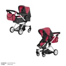 Коляска трансформер для ляльок класична 2в1 CARRELLO MAESTRO 9651B DEEP RED червона Лялькова