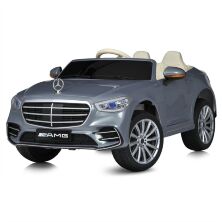 Дитячий двомісний електромобіль M 6020EBLR-12 Mercedes-Maybach S 600 шкіряне сидіння сірий