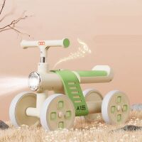 Дитячий толокар-біговел-ходунки 3в1 Maraton W01 з музикою бежево-салатовий