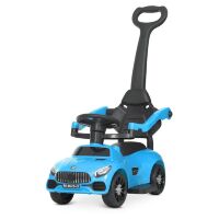 Дитяча машинка каталка-толокар Штовхач Bambi M 4578-4 з батьківською ручкою. Є музика і світло. Синя**
