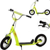 Самокат підлітковий з ручним гальмом SR 2-047-Y на надувних колесах 12 дюймів / колір жовтий