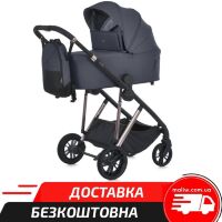 Дитяча універсальна коляска 2в1 (люлька та прогулянковий блок) EL CAMINO ME 1190 COIL Jet Black