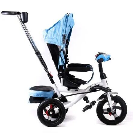 Велосипед коляска дитячий триколісний Baby Trike 6595Г з ключем запалювання / блакитний