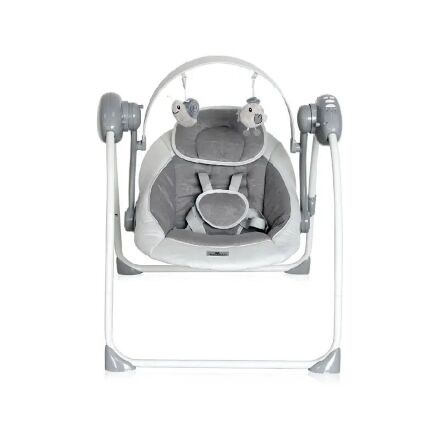 Дитячі електронні музичні гойдалки-шезлонг Lorelli (Bertoni) Portofino Cool Grey Stars. Колір Сірий