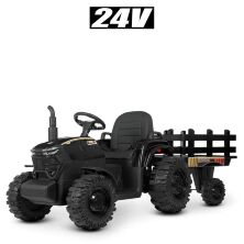Дитячий одномісний електромобіль-Трактор з причепом BAMBI M 4623EBLR-2(24V) на EVA колесах з MP3 / чорний**