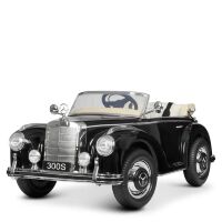 Дитячий електромобіль Машина РЕТРОмобіль Bambi M 2771EBLRS-2 Mercedes зі шкіряним сидінням/чорний фарбований