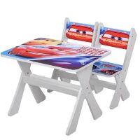 Дитячий стіл з двома стільчиками Bambi М 2100-05 Тачки білий ***