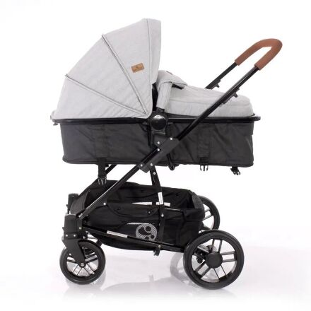 Коляска-трансформер дитячий класична універсальна Lorelli S-500 Grey-Black Cross з автокріслом