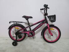 Дитячий двоколісний велосипед 20 дюймів 242007 Like2bike Dark Rider ручне гальмо, кошик, чорно-рожевий
