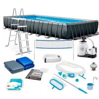 Великий каркасний басейн INTEX 26378 розмір 975см x 488см x 132см із фільтр-насосом сходами