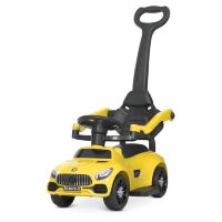 Дитяча машинка каталка-толокар Штовхач Bambi M 4578-6 з батьківською ручкою. Є музика і світло. Жовта*