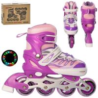 Дитячі розсувні ролики A 4122-M-V(35-38) устілка 21см фіолетові для дівчинки