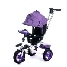 Велосипед коляска дитячий триколісний Baby Trike 6595Ф з ключем запалювання / фіолетовий