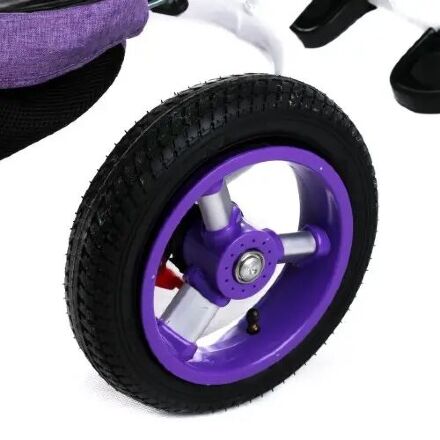 Велосипед коляска дитячий триколісний Baby Trike 6595Ф з ключем запалювання / фіолетовий