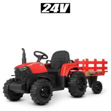Дитячий одномісний електромобіль-Трактор з причепом BAMBI M 4623EBLR-3(24V) на EVA колесах з MP3 / червоний**