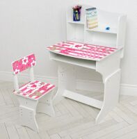 Дитяча парта регульована шкільна зі стільцем 904-143(UA) малюнок Сердечка**