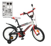 Дитячий двоколісний велосипед PROFI Y16325-1 Inspirer / колеса 16д / чорно-біло-червоний*