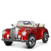 Дитячий електромобіль Машина РЕТРОмобіль Bambi M 2771EBLRS-3 Mercedes зі шкіряним сидінням/червоний фарбований