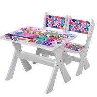 Дитячий стіл з двома стільчиками Bambi М 2100-11 Сови білий ***