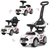 Дитяча каталка-толокар Bambi 2 в 1 Mercedes M 4074L-1 батьківська ручка музика біла **
