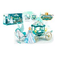 Гарна карета для ляльки з конячкою (Пегасом) 384A Лялькова карета зі світловими ефектами