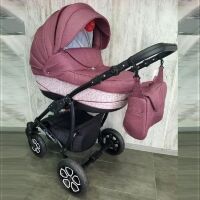 Коляска дитяча класична універсальна 2 в 1 AVALON Smuzi бордова