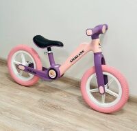 Дитячий алюмінієвий біговел-велобіг Maraton M12 складаний, надувні колеса 12 дюймів, бирюзовий для дівчинки