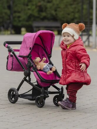 Коляска-трансформер для ляльок 2в1 Carrello Maestro 9651B ROSE RED лялькова рожева