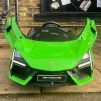 Дитячий одномісний електромобіль Lamborghini Revuelto M 6068EBLR-5 шкіряне сидіння зелений
