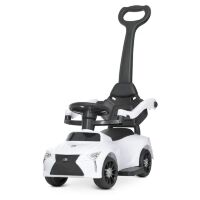 Дитяча машинка каталка-толокар Штовхач Bambi M 4579-1 Lexus з батьківською ручкою.Є музика і світло.Біла*