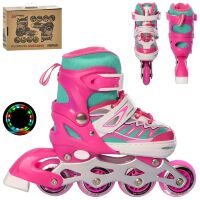 Дитячі розсувні ролики A 4122-SP (31-34) устілка 18см рожеві для дівчинки