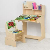 Дитяча регульована парта зі стільчиком растишка Bambi W 2071-115-5(UA) "Міккі Маус" Венге світле**