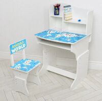 Дитяча парта регульована шкільна зі стільцем 904-144 малюнок Карта світу**
