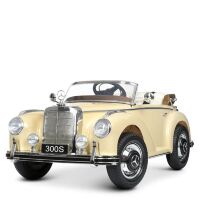 Дитячий електромобіль Машина РЕТРОмобіль Bambi M 2771EBLR-13 Mercedes зі шкіряним сидінням/бежевий