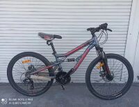 Спортивний гірський велосипед Crosser Legion 24 дюйми сіро-червоний Спортивний гірський велосипед Crosser Legion 24 дюйми сіро-червоний