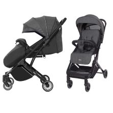 Дитяча прогулянкова коляска Tilly Bella T-163 DARK GREY з накидкою для ніжок / темно-сіра