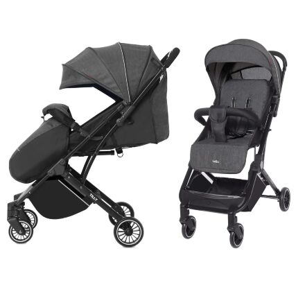 Дитяча прогулянкова коляска Tilly Bella T-163 DARK GREY з накидкою для ніжок / темно-сіра